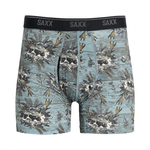Mens SAXX UNDERWEAR Quest Quick-Dry Mesh Boxer Briefs Fly