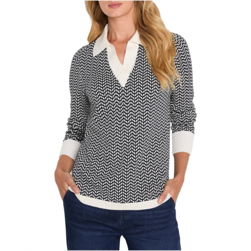 Womens NICZOE Two Tone Jacquard Sweater