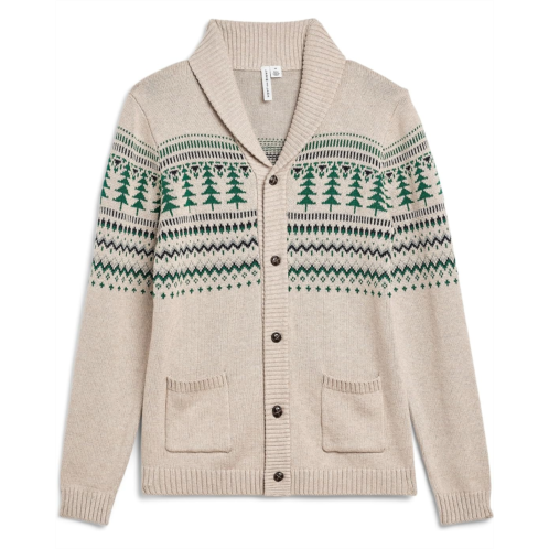 Boys Janie and Jack Tree Intarsia Shawl Collar Sweater (Toddler/Little Kid/Big Kid)