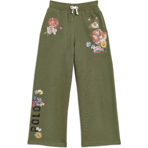 Girls Polo Ralph Lauren Kids Floral Wide-Leg Fleece Sweatpants (Toddler/Little Kid)