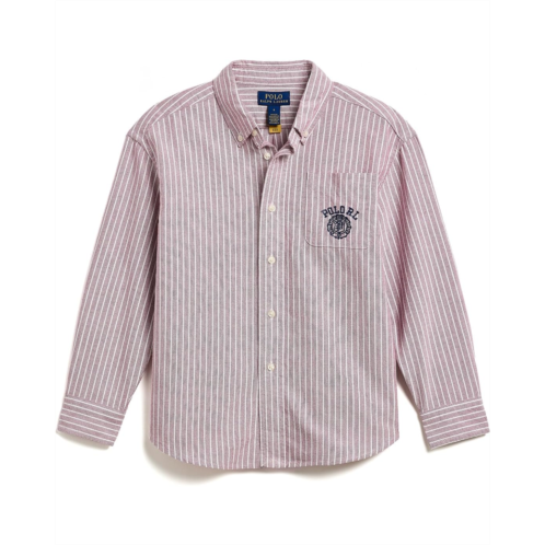 Boys Polo Ralph Lauren Kids Striped Cotton Oxford Shirt (Toddler/Little Kid)