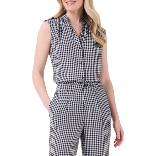 Womens NICZOE Petite Drapey Gingham Tank