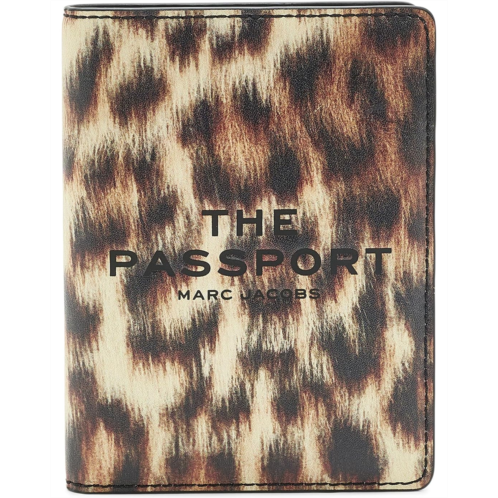 Marc Jacobs Leather Passport Case In Leopard