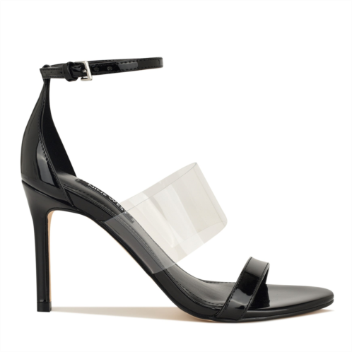 NINEWEST Womens Vallie Ankle Strap Sandals - Black Patent