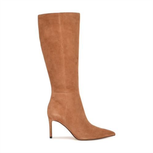 Womens Cook Wide Calf Knee High Boots - Tan Suede Nine West