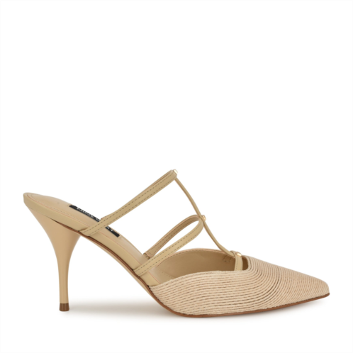 Womens Tianala Strappy Dress Mules - Natural Raffia Nine West
