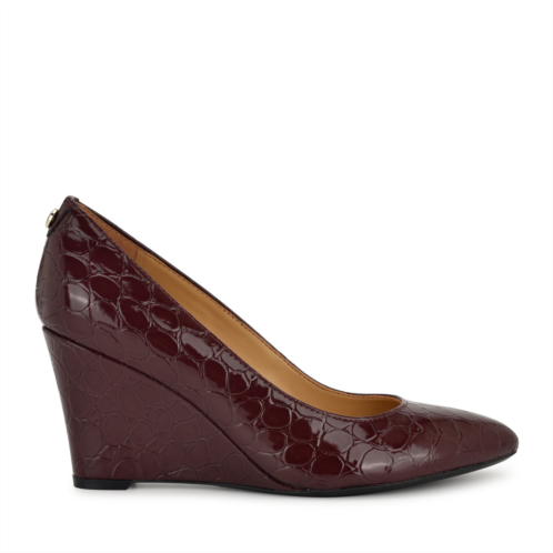 Womens Cal 9x9 Dress Wedges - Dark Red Croco Nine West