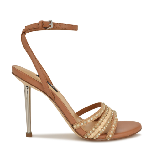 Womens Reen Rhinestone Sandals - Natural Nine West