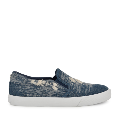 Womens Lala Slip On Sneakers - Distressed Denim Nine West