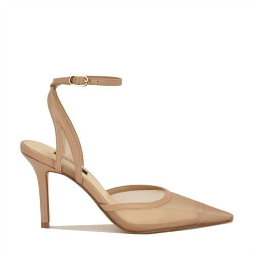 Womens Gullia Mesh Ankle Strap Pumps - Natural Mesh Nine West