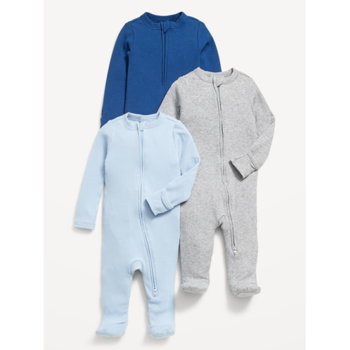 OldNavy 2-Way-Zip Sleep & Play Footed One-Piece 3-Pack for Baby