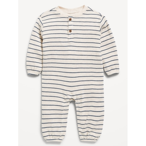 OldNavy Printed Waffle-Knit Henley One-Piece for Baby