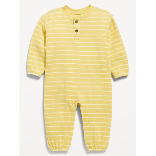 OldNavy Printed Waffle-Knit Henley One-Piece for Baby
