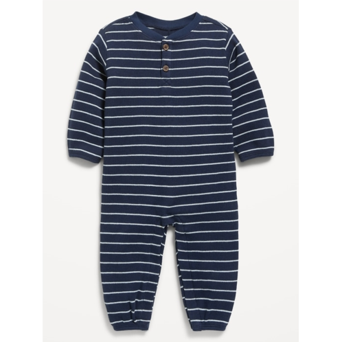 OldNavy Printed Waffle-Knit Henley One-Piece for Baby