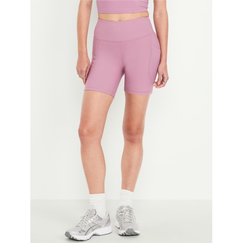 OldNavy High-Waisted PowerSoft Pocket Biker Shorts -- 6-inch inseam