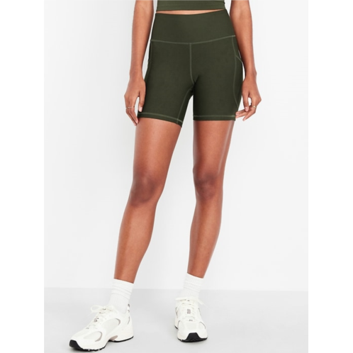 OldNavy High-Waisted PowerSoft Pocket Biker Shorts -- 6-inch inseam