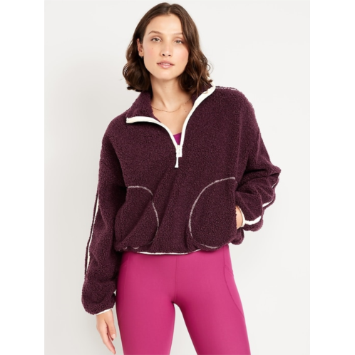 OldNavy Loose Sherpa Quarter-Zip Pullover