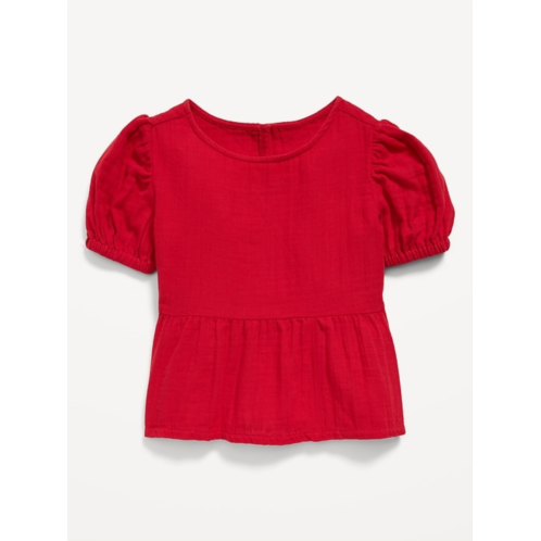 OldNavy Short-Sleeve Double-Weave Peplum Top for Toddler Girls
