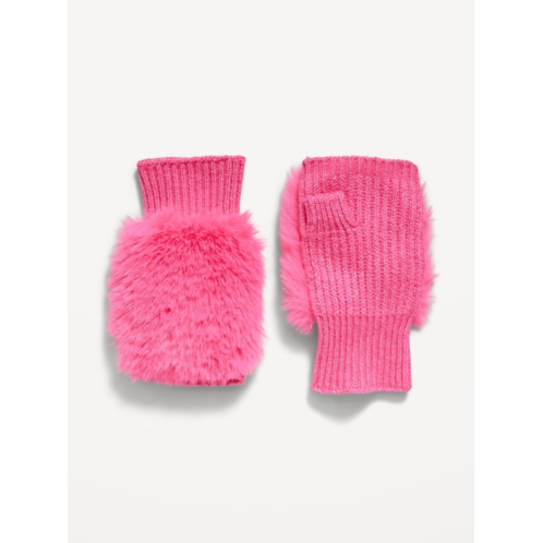 OldNavy Faux-Fur Fingerless Gloves for Girls