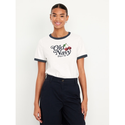 OldNavy EveryWear Crew-Neck Logo-Graphic Ringer T-Shirt