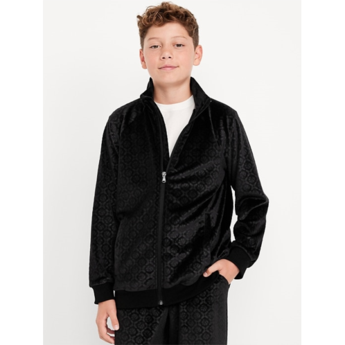 OldNavy Oversized Embossed Velour Track Jacket for Boys