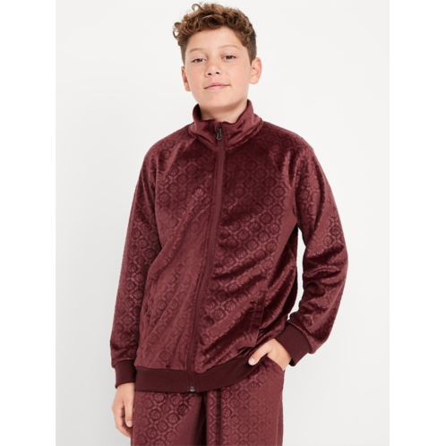 OldNavy Oversized Embossed Velour Track Jacket for Boys