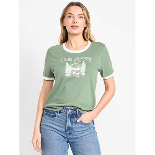 OldNavy EveryWear Crew-Neck Logo-Graphic Ringer T-Shirt