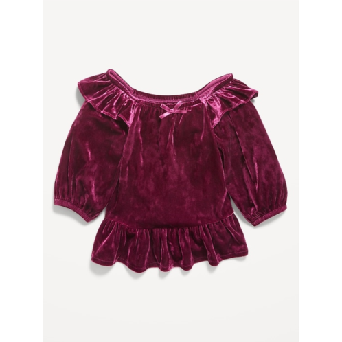OldNavy Ruffled Velvet Peplum Top for Toddler Girls