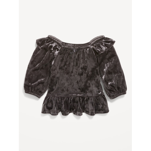 OldNavy Ruffled Velvet Peplum Top for Toddler Girls