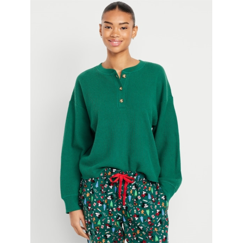 OldNavy Oversized Cozy Waffle Henley Top