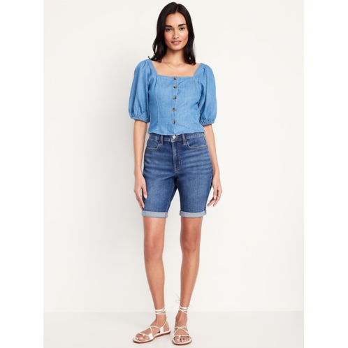 OldNavy High-Waisted Wow Jean Shorts -- 9-inch inseam