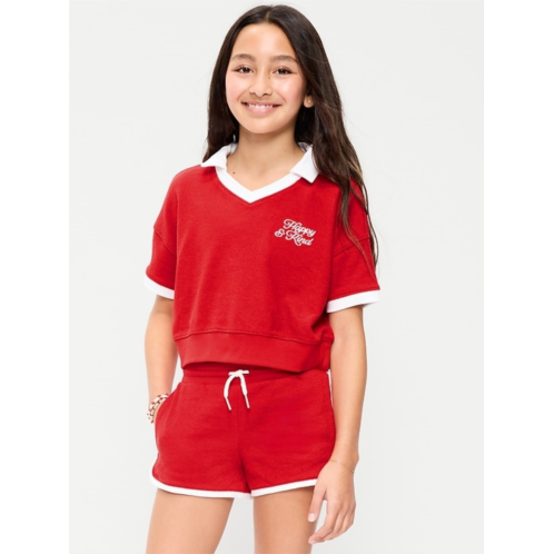 OldNavy Short-Sleeve Cropped Retro Terry Polo for Girls
