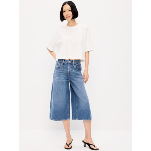 OldNavy Mid-Rise Baggy Wide-Leg Culotte Jeans
