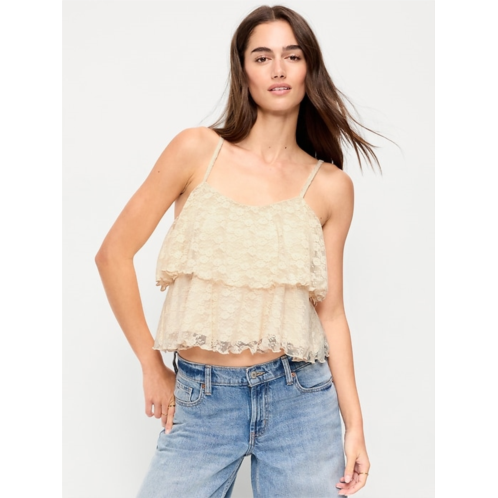 OldNavy Sleeveless Tiered Lace Ruffle Top