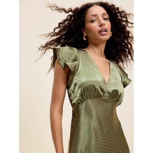 The Occasion by Old Navy Satin Flutter-Sleeve Maxi Dress