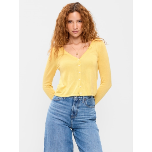 OldNavy V-Neck Long-Sleeve Sheer Cropped Cardigan