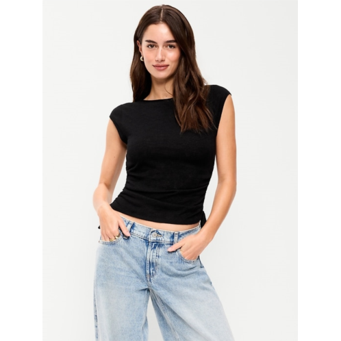 OldNavy Cap-Sleeve Shirred Side Top