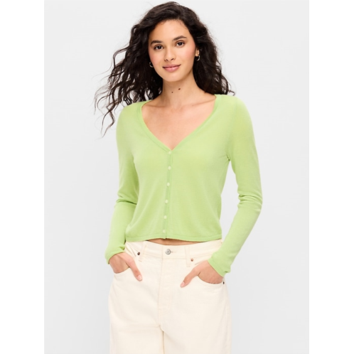 OldNavy V-Neck Long-Sleeve Sheer Cropped Cardigan