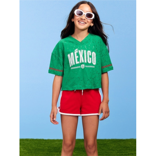 OldNavy FIFA World Cup 26 Mexico Boxy Lace V-Neck T-Shirt for Girls