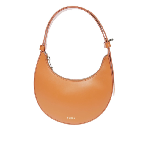 Furla curved leather mini shoulder bag
