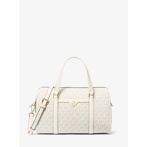Michael Kors Outlet jet set travel medium signature logo duffel crossbody bag