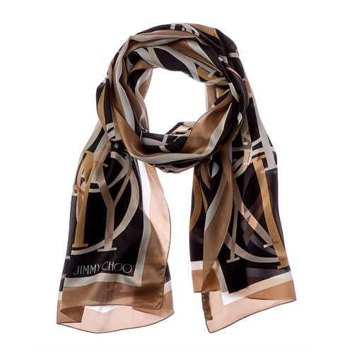 Jimmy Choo logo silk scarf