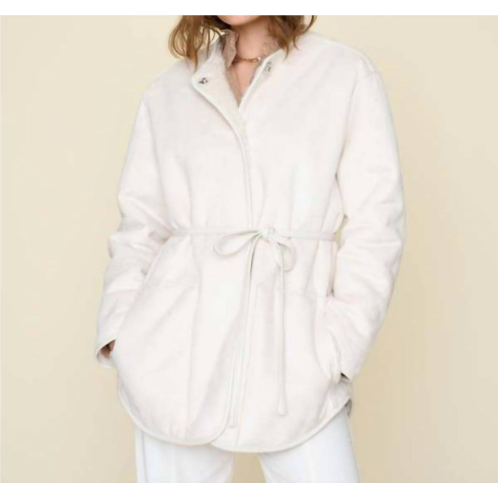 XIRENA sinclair suede coat in beige