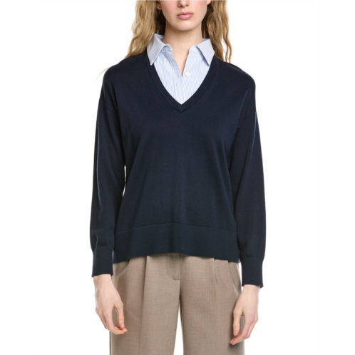 Brooks Brothers removable striped collar sweater