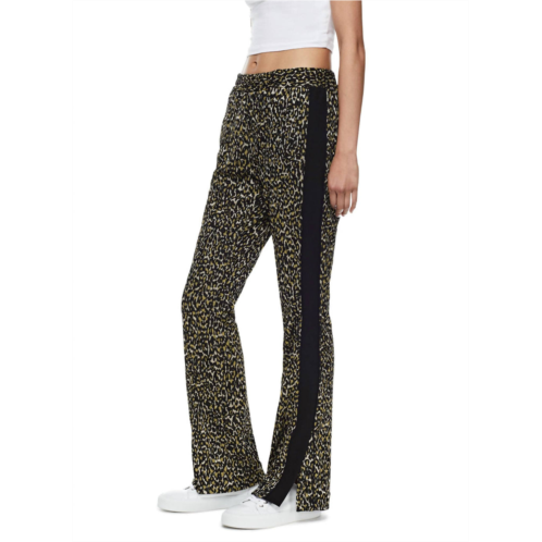 ON THIS DAY jacquard flare leg track pants in khaki multi