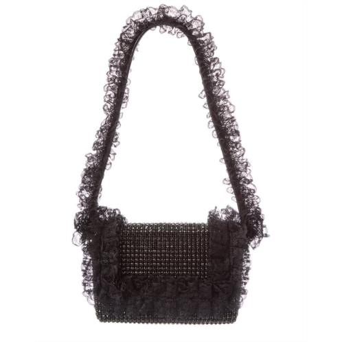self-portrait crystal lace detail shoulder bag
