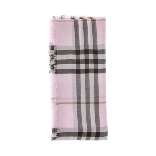 BURBERRY classic check pattern scarf in light pink