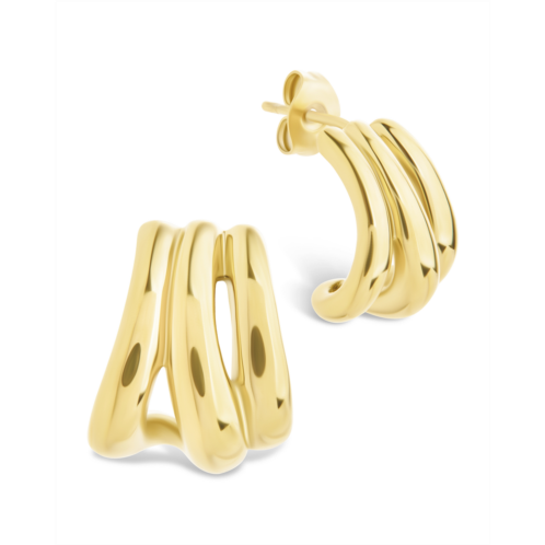 Sterling Forever triple row beatrix statement hoop