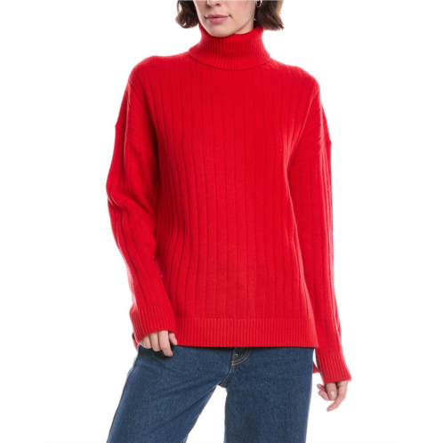 Theory rib turtleneck wool & cashmere-blend sweater pullover