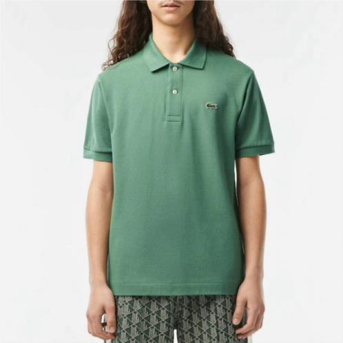 LACOSTE original petit pique cotton polo in khaki gren